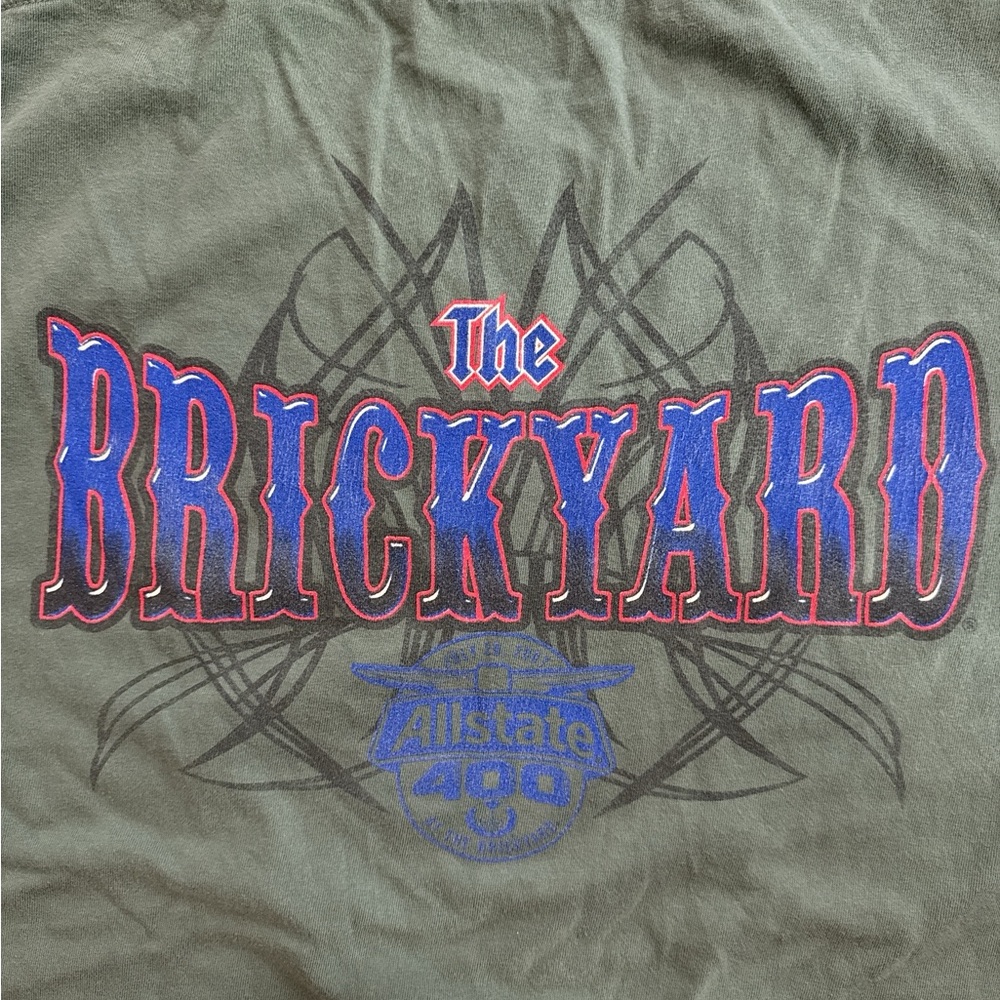 The Brickyard 400 Allstate Sponsor Men’s Y2K Race Faded T-Shirt Size 2XL‎